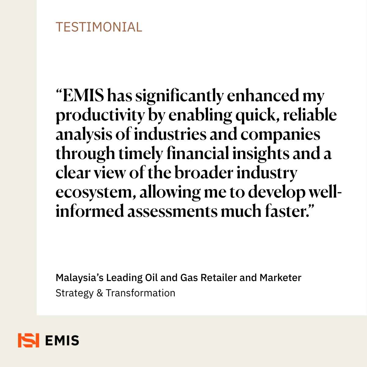 ISI EMIS ASEAN Testimonial